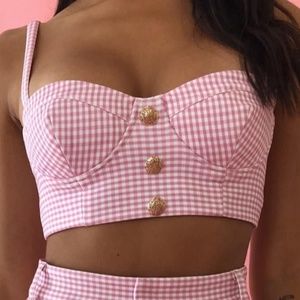 Kelly Gingham Bustier AMBER X MESHKI (NWT)